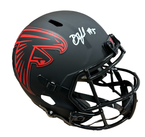 Atlanta Falcons Drake London Signed Autograph Full Size Eclipse Replica Helmet - BAS COA