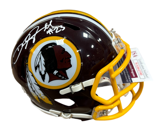 Washington Redskins Deangelo Hall Signed Autograph Maroon Mini Helmet - JSA COA