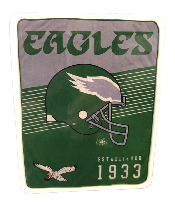 Philadelphia Eagles Retro 60" x 80" Helmet/Hat Stripe Ultra Soft Plush Throw Blanket