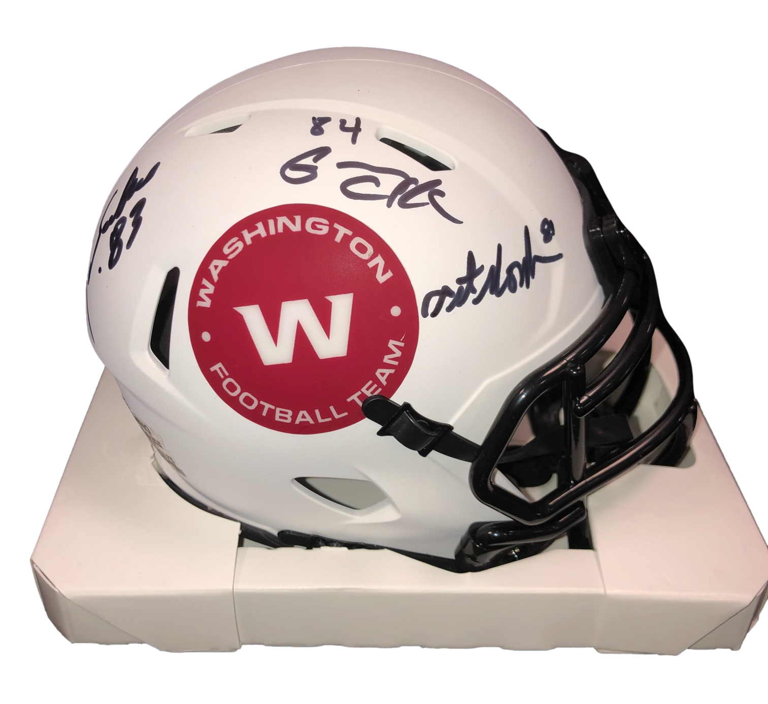 Washington Commanders Art Monk, Gary Clark, Ricky Sanders Posse Signed Auto  Custom Maroon Mini Helmet - JSA W COA