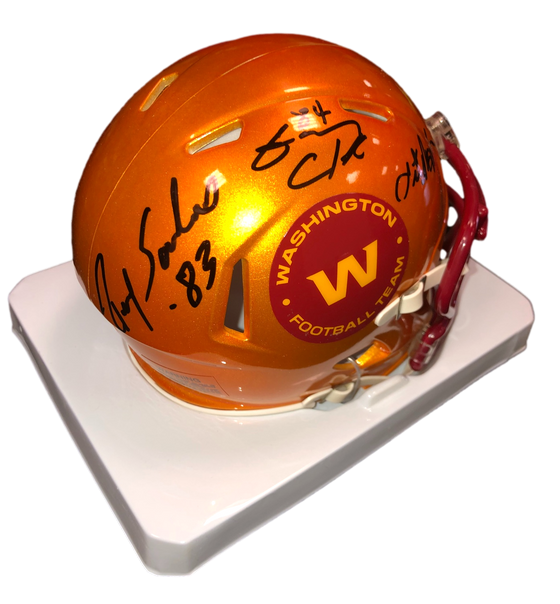 Washington Commanders Art Monk, Gary Clark, Ricky Sanders Posse Signed Auto Flash Mini Helmet - JSA W COA - 757 Sports Collectibles