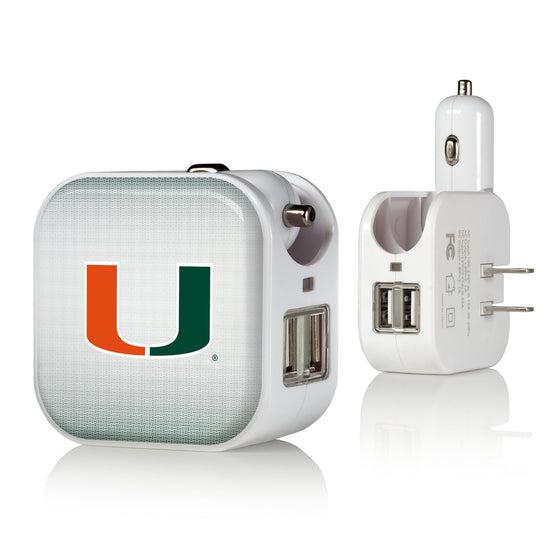 Miami Hurricanes Linen 2 in 1 USB Charger-0