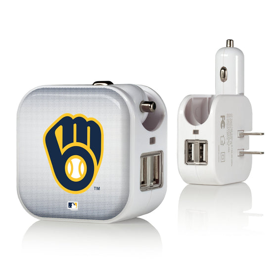Milwaukee Brewers Linen 2 in 1 USB Charger-0