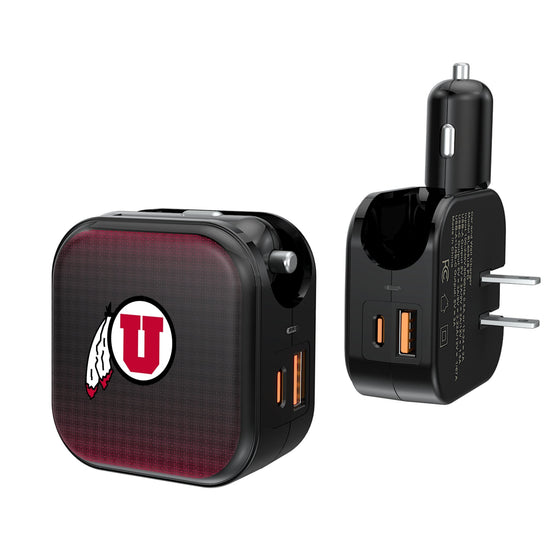 Utah Utes Linen 2 in 1 USB A/C Charger-0