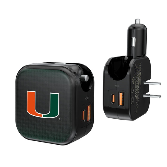 Miami Hurricanes Linen 2 in 1 USB A/C Charger-0