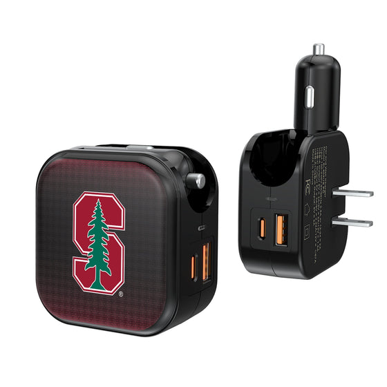 Stanford Cardinal Linen 2 in 1 USB A/C Charger-0