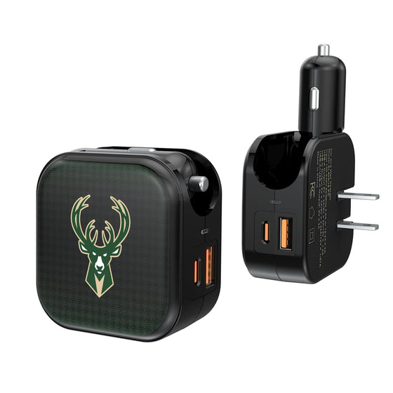 Milwaukee Bucks Linen 2 in 1 USB A/C Charger-0