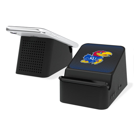 Kansas Jayhawks Linen Wireless Charging Station and Bluetooth Speaker-0