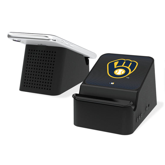 Milwaukee Brewers Linen Wireless Charging Station and Bluetooth Speaker-0