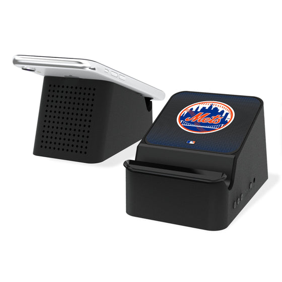 New York Mets Linen Wireless Charging Station and Bluetooth Speaker-0