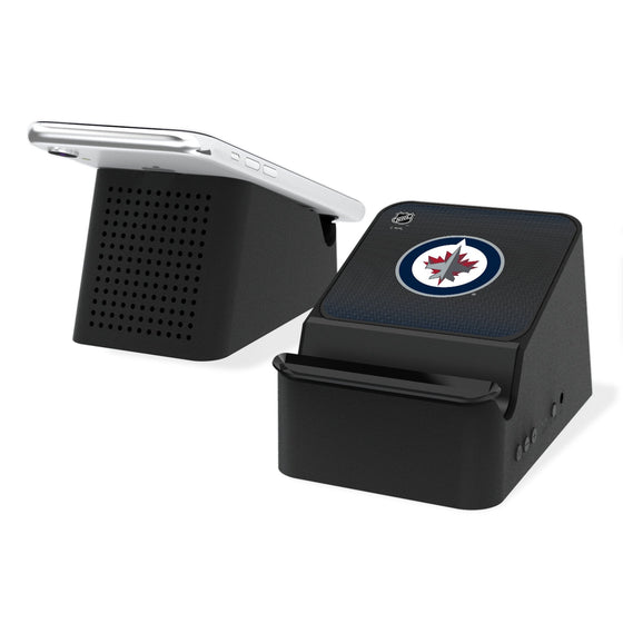 Winnipeg Jets Linen Wireless Charging Station and Bluetooth Speaker-0