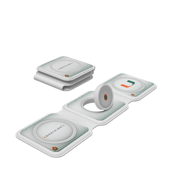 Miami Hurricanes Linen Foldable 3 in 1 Charger-0