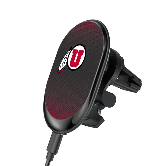 Utah Utes Linen Wireless Mag Car Charger-0