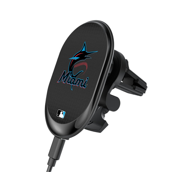 Miami Marlins Linen Wireless Mag Car Charger-0