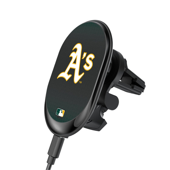 Oakland Athletics Linen Wireless Mag Car Charger-0