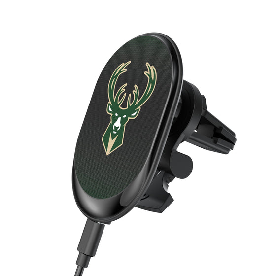 Milwaukee Bucks Linen Wireless Mag Car Charger-0