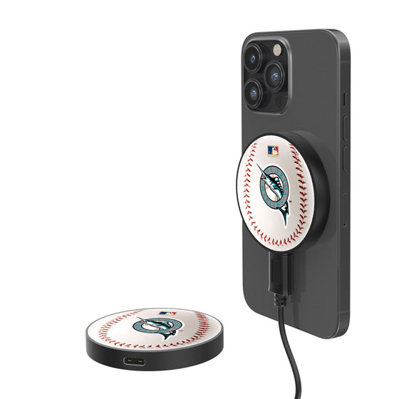 Miami Marlins 1993-2011 - Cooperstown Collection Baseball 15-Watt Wireless Magnetic Charger-0