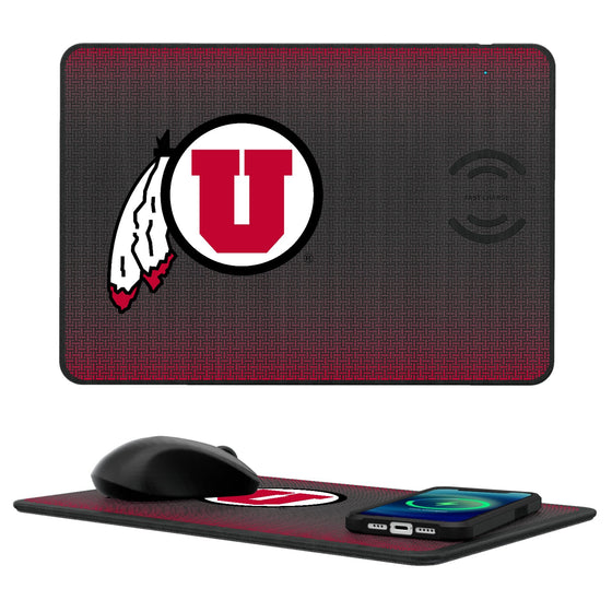 Utah Utes Linen 15-Watt Wireless Charger and Mouse Pad-0