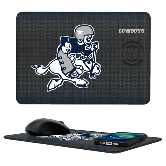 Dallas Cowboys 1966-1969 Historic Collection Linen 15-Watt Wireless Charger and Mouse Pad-0