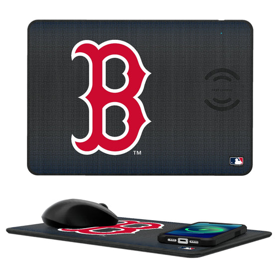 Boston Red Sox Linen 15-Watt Wireless Charger and Mouse Pad-0