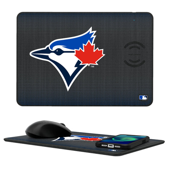Toronto Blue Jays Linen 15-Watt Wireless Charger and Mouse Pad-0