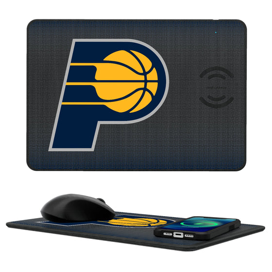 Indiana Pacers Linen 15-Watt Wireless Charger and Mouse Pad-0