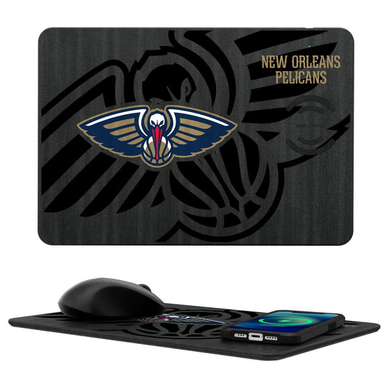 New Orleans Pelicans Tilt 15-Watt Wireless Charger and Mouse Pad-0