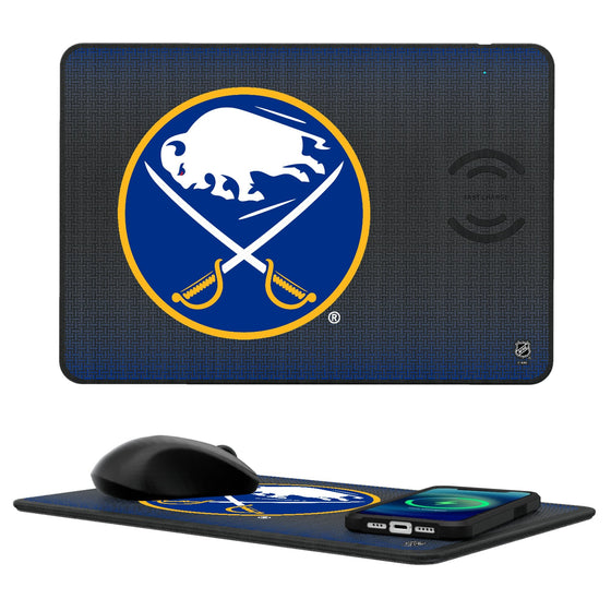 Buffalo Sabres Linen 15-Watt Wireless Charger and Mouse Pad-0