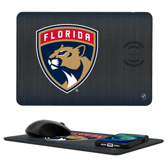 Florida Panthers Linen 15-Watt Wireless Charger and Mouse Pad-0