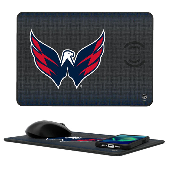 Washington Capitals Linen 15-Watt Wireless Charger and Mouse Pad-0
