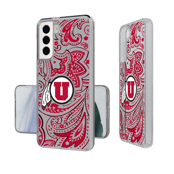 University of Utah Utes Paisley Clear Phone Case-0