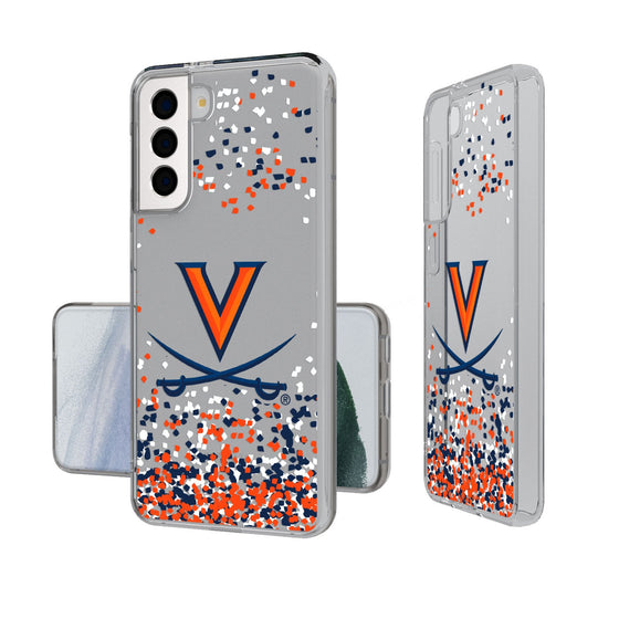 University of Virginia Cavaliers Confetti Clear Phone Case-0