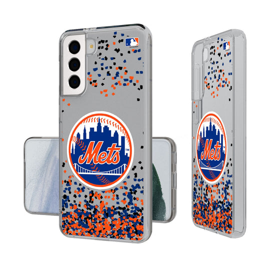 New York Mets Confetti Clear Phone Case-0