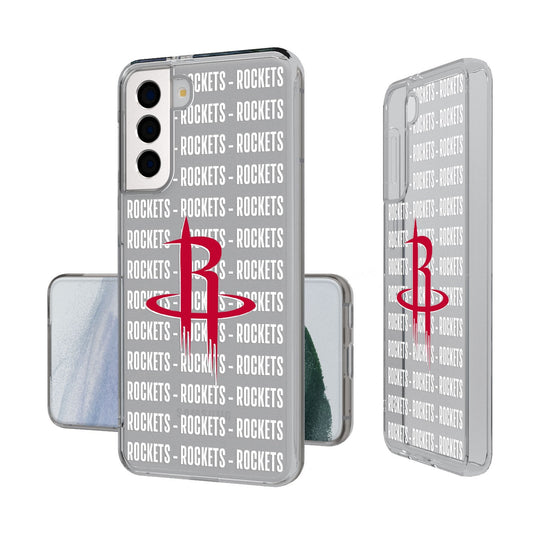 Houston Rockets Text Backdrop Clear Phone Case-0