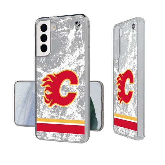 Calgary Flames Ice Stripe Clear Phone Case-0