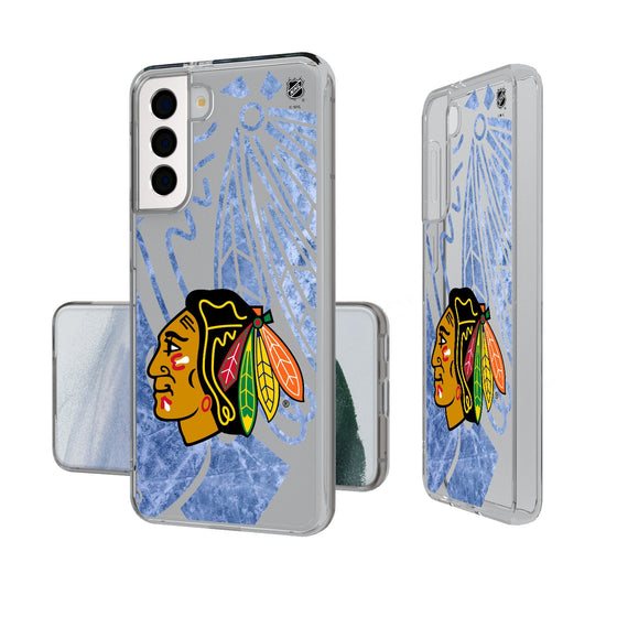 Chicago Blackhawks Ice Tilt Clear Phone Case-0