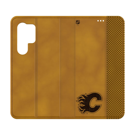 Calgary Flames Burn Folio Phone Case-0