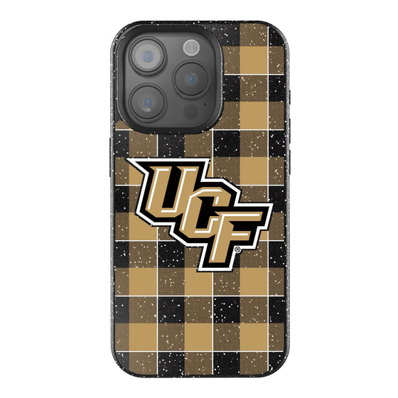 Central Florida Golden Knights Plaid Bling Phone Case-0