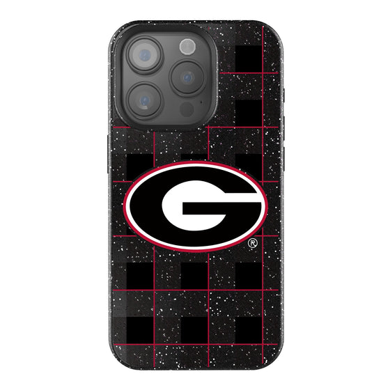 Georgia Bulldogs Plaid Bling Phone Case-0