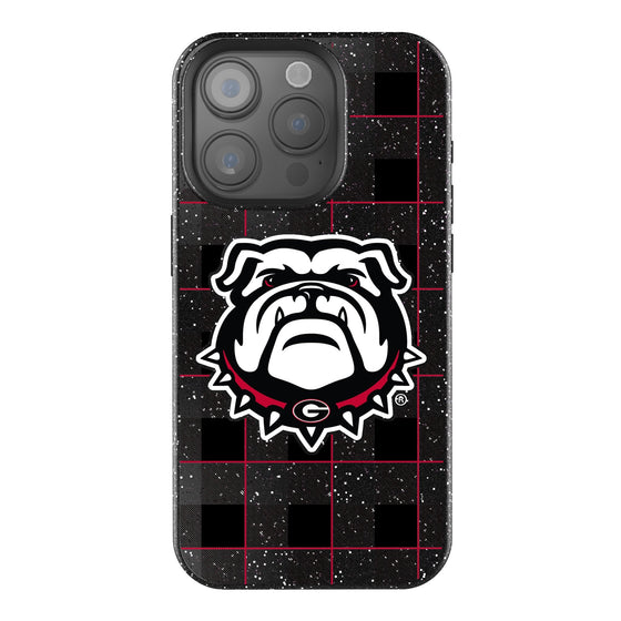 Georgia Bulldogs Plaid Bling Phone Case-0