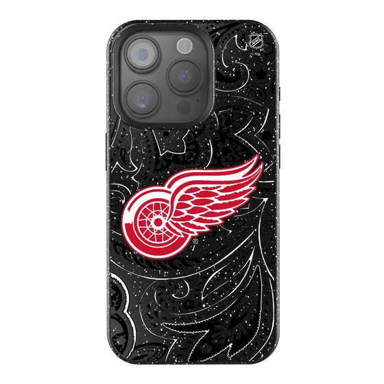 Detroit Red Wings Paisley Bling Phone Case-0