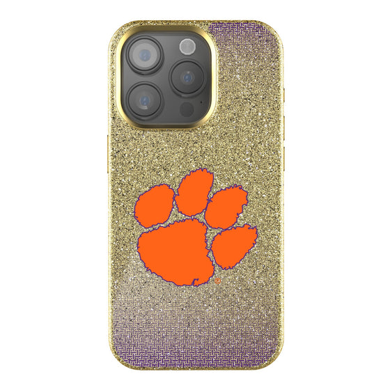 Clemson University Tigers Linen Bling Phone Case for Apple iPhone-0