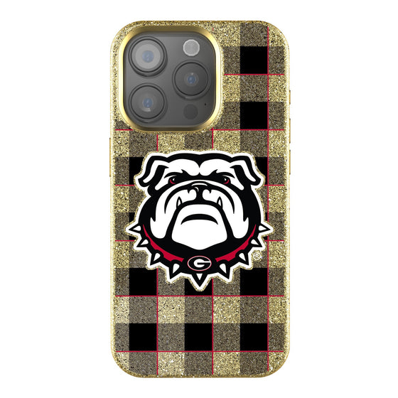 Georgia Bulldogs Plaid Bling Phone Case-0