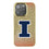 University of Illinois Fighting Illini Linen Bling Phone Case for Apple iPhone-0