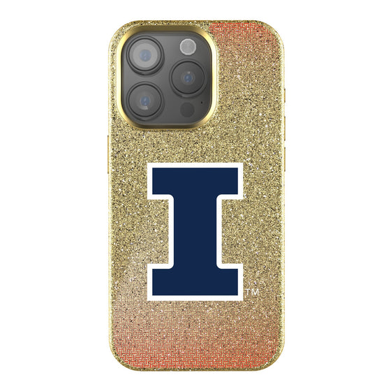 University of Illinois Fighting Illini Linen Bling Phone Case for Apple iPhone-0