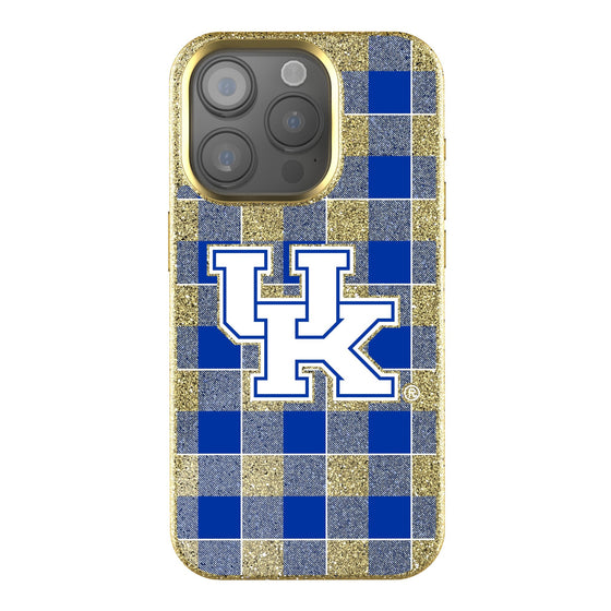 Kentucky Wildcats Plaid Bling Phone Case-0