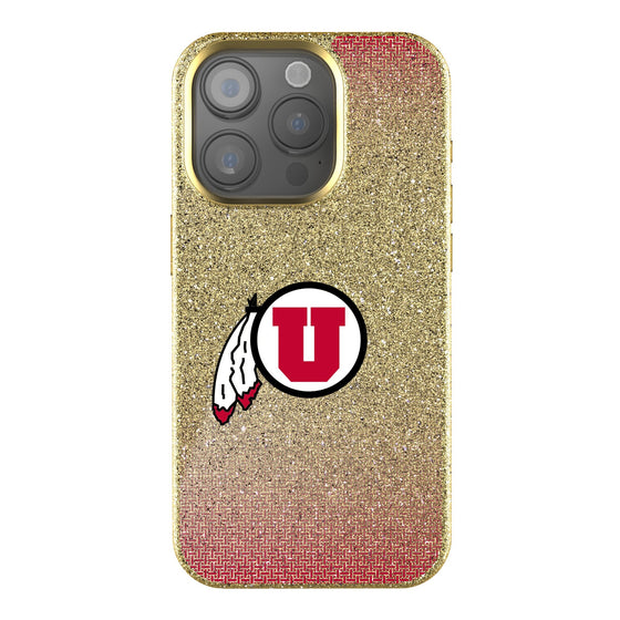 University of Utah Utes Linen Bling Phone Case for Apple iPhone-0