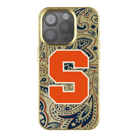 Syracuse Orange Paisley Bling Phone Case-0