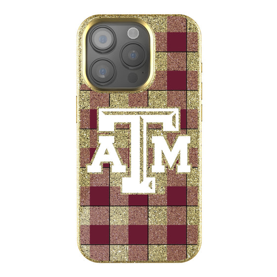 Texas A&M Aggies Plaid Bling Phone Case-0