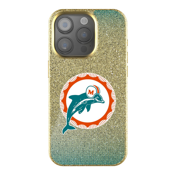 Miami Dolphins 1966-1973 Historic Collection Linen Bling Phone Case for Apple iPhone-0